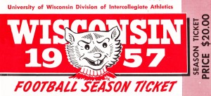 1957 Wisconsin Badgers Season Ticket